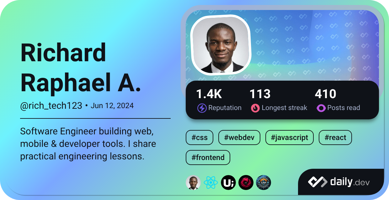 Recent posts by Richard Raphael A. (@rich_tech123)