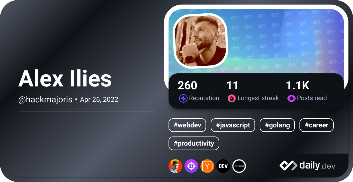 Alex Ilies's Dev Card