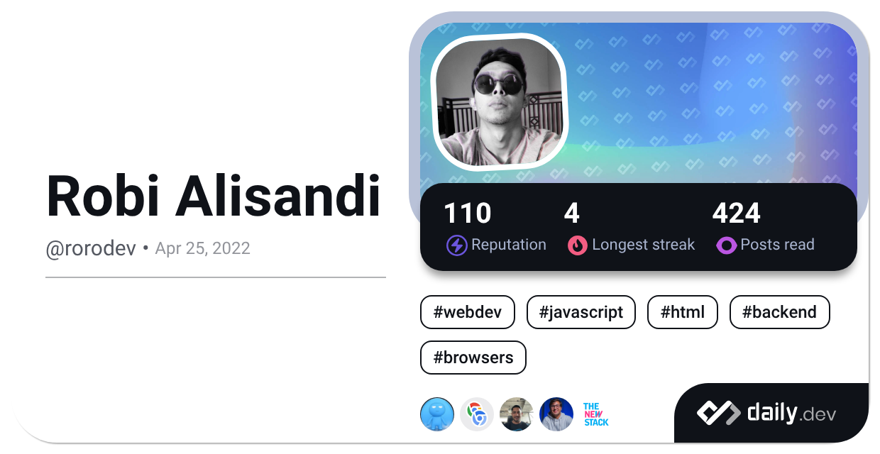 Robi Alisandi (@rorodev) | daily.dev