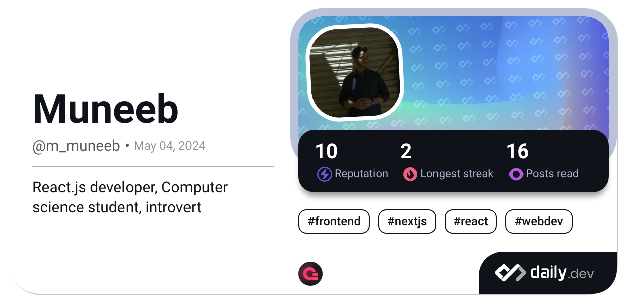Muneeb (@m_muneeb) | daily.dev