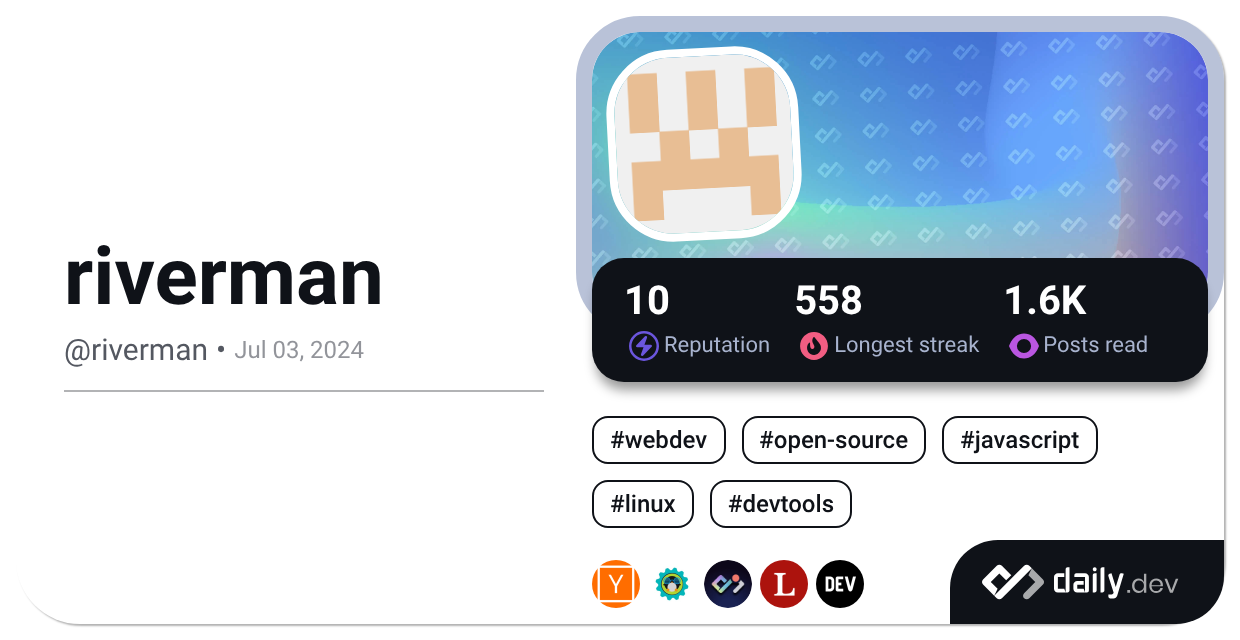 riverman (@riverman) | daily.dev