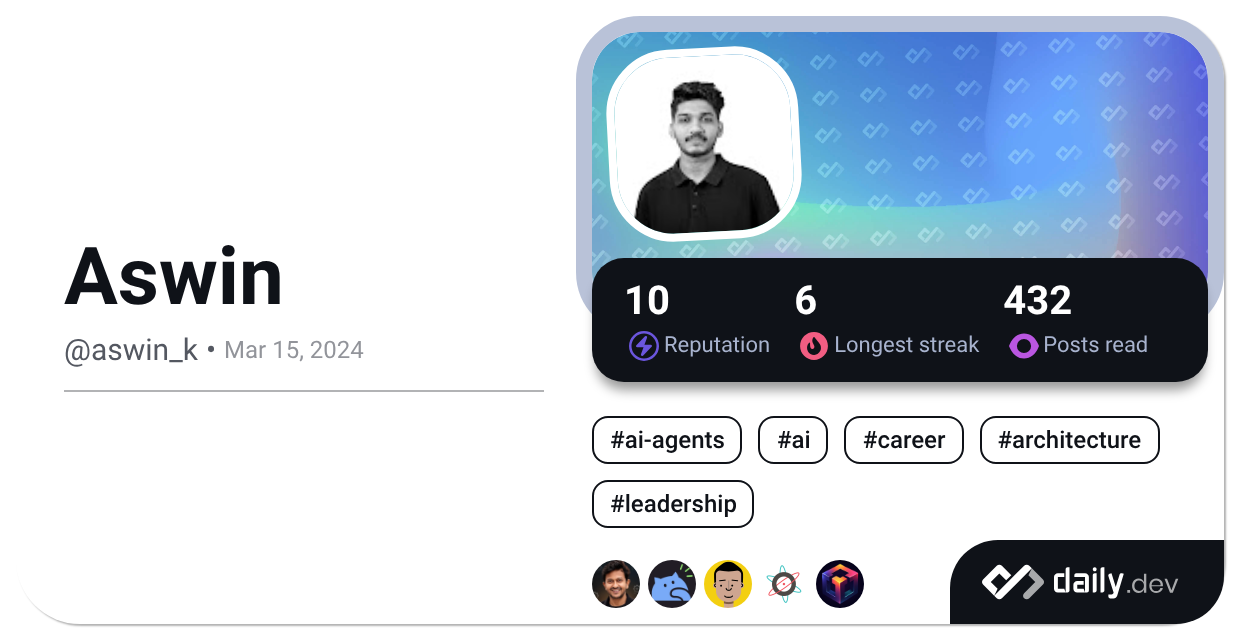Aswin (@aswin_k) | daily.dev