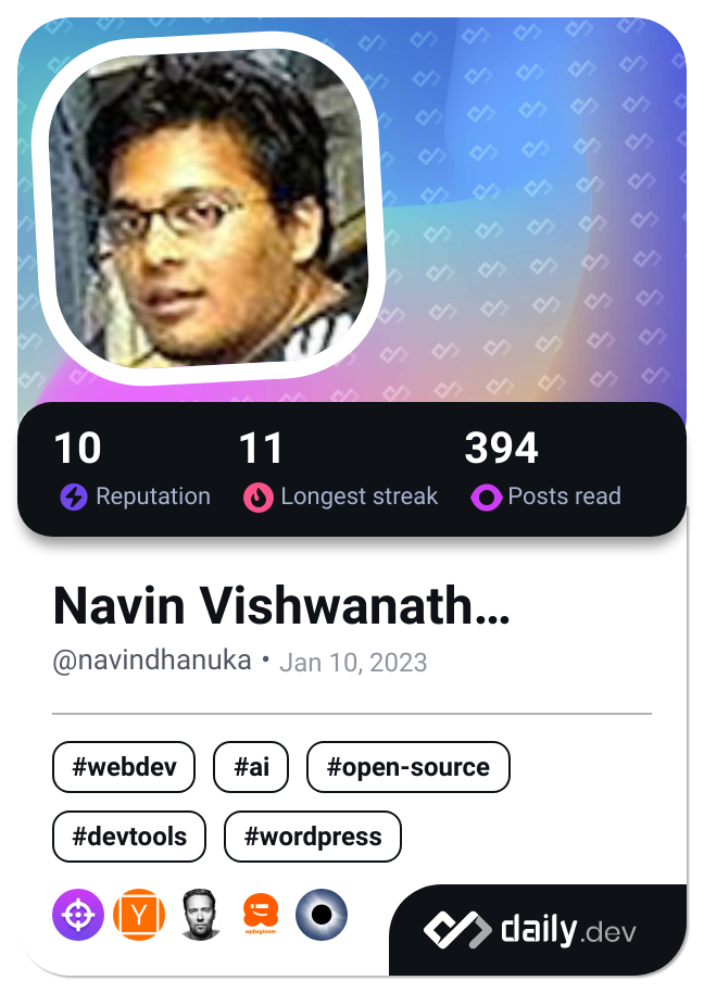 Navin Dhanuka's Dev Card