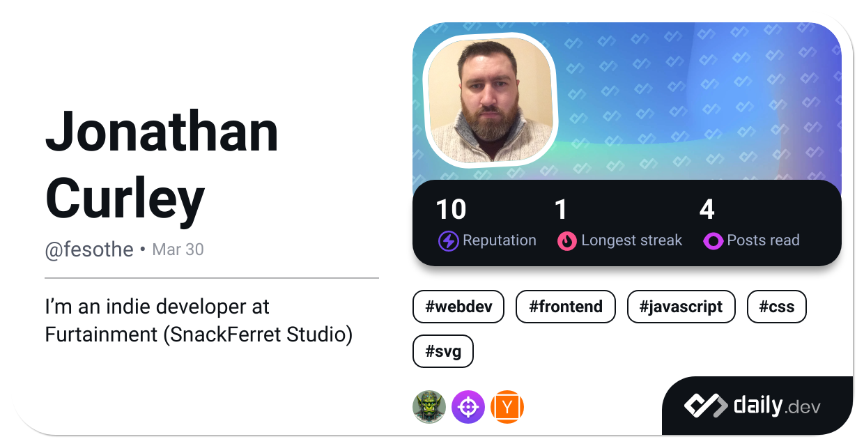 Jonathan Curley's Dev Card