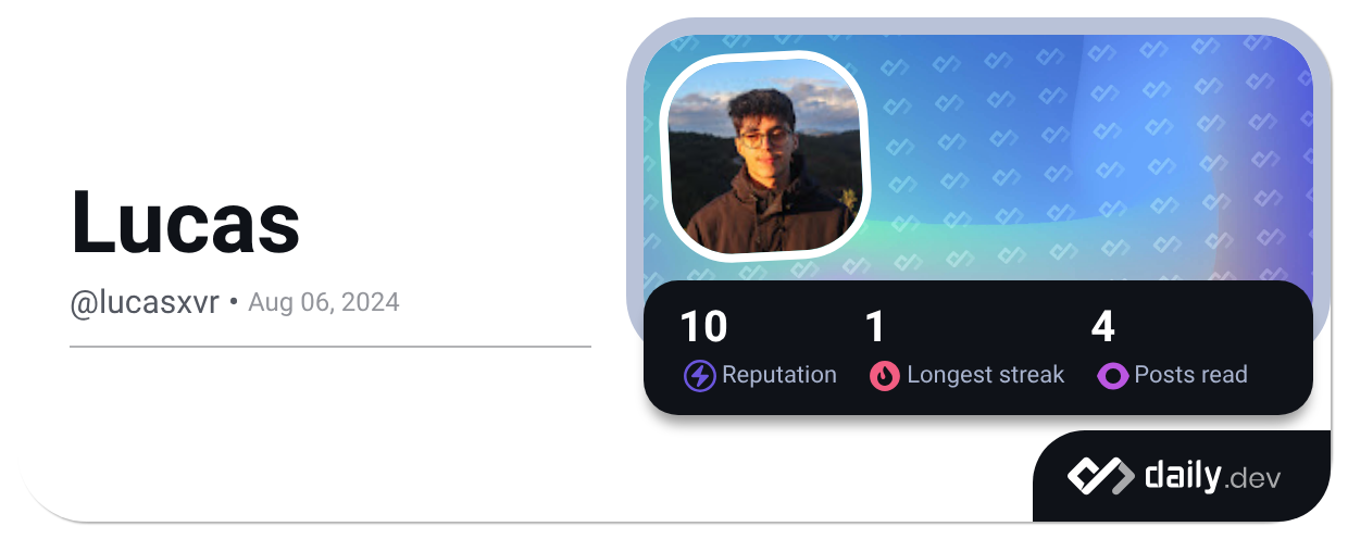 Lucas (@lucasxvr) | daily.dev