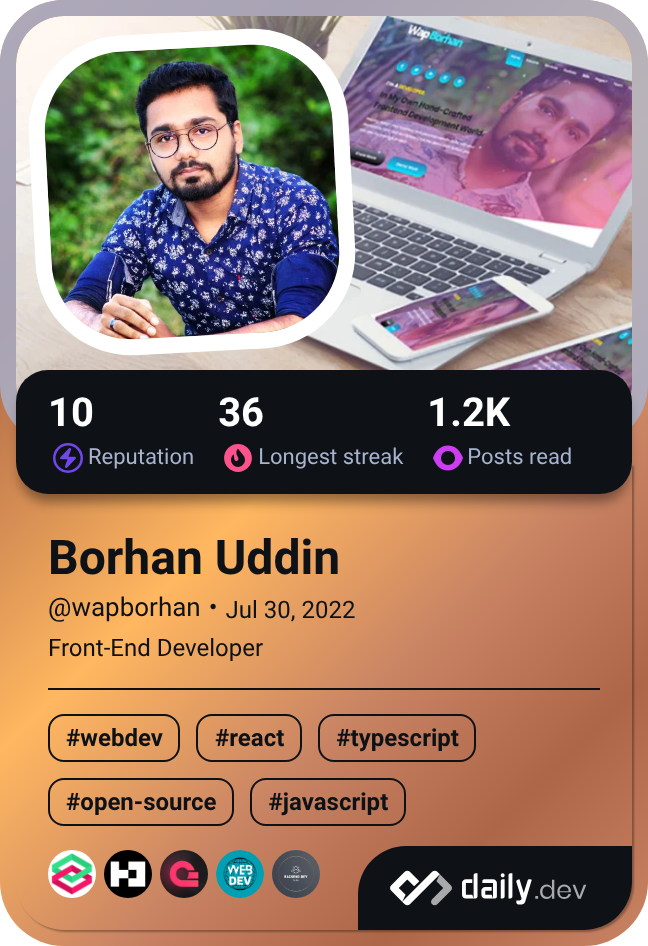 Borhan Uddin's Dev Card