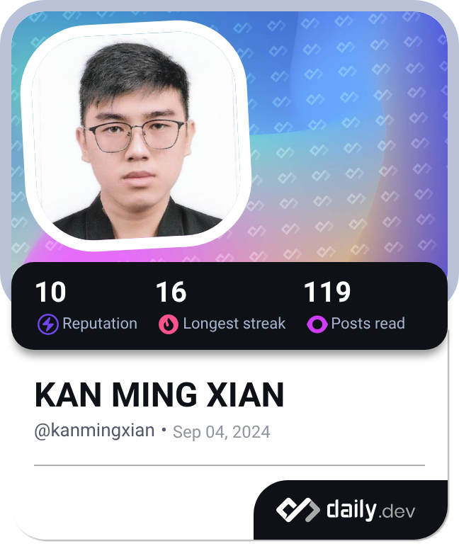 KAN MING XIAN's Dev Card