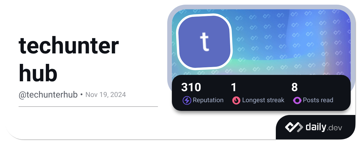 techunter hub (@techunterhub) | daily.dev