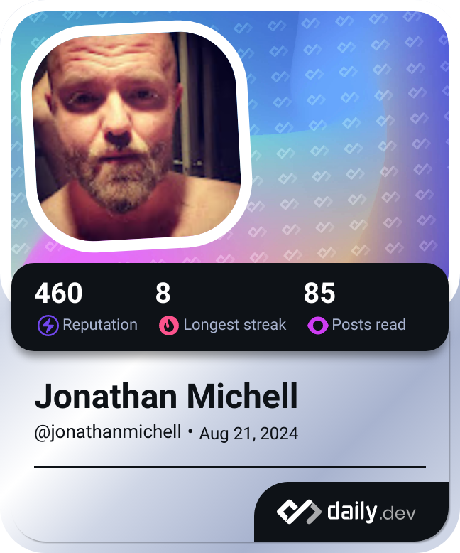 Jonathan Michell's Dev Card