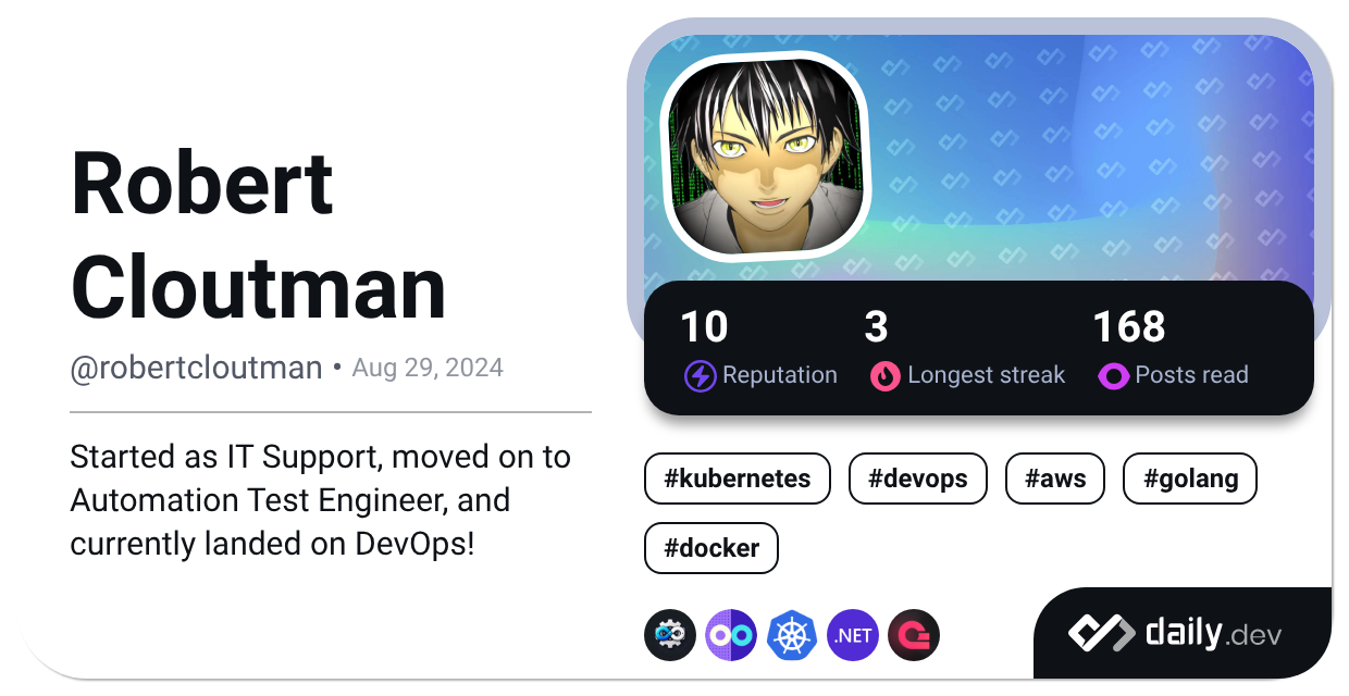Robert Cloutman's Dev Card