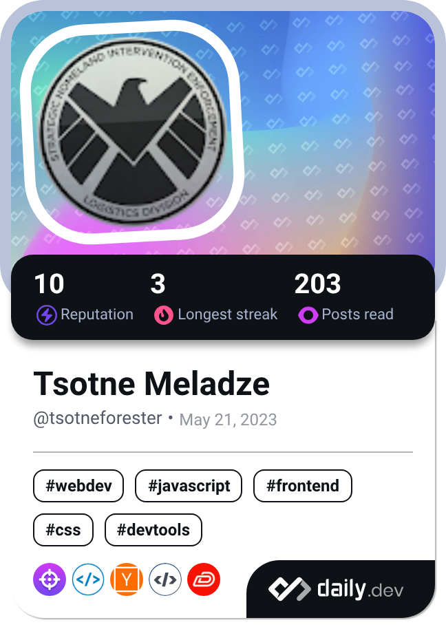 Tsotne Meladze's Dev Card