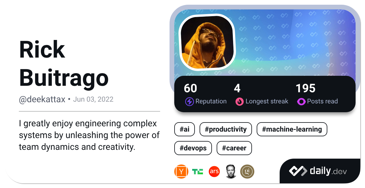 Rick Buitrago's Dev Card