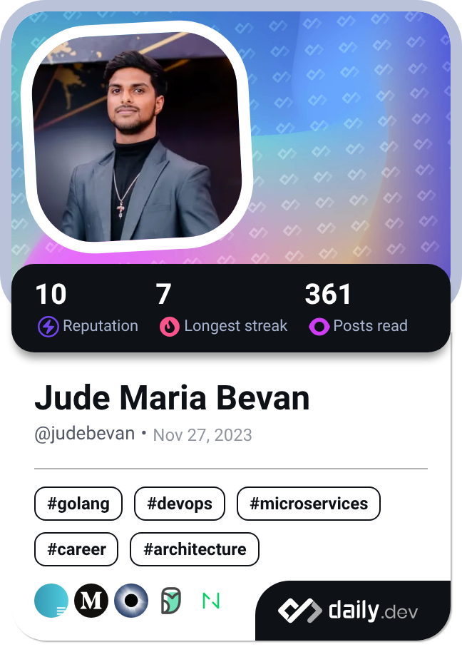 Jude Maria Bevan's Dev Card