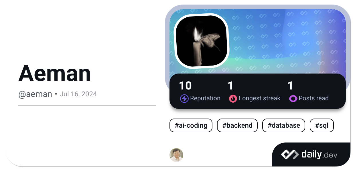 Aeman (@aeman) | daily.dev