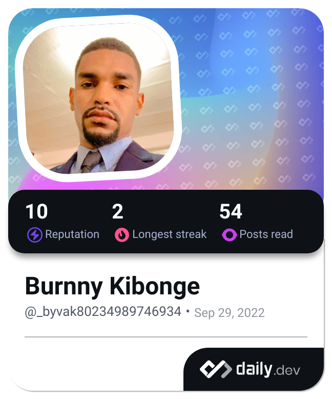 Burnny Kibonge's Dev Card