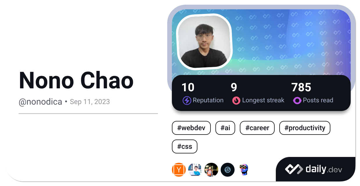 Nono Api Nono Chao (@nonodica) | daily.dev