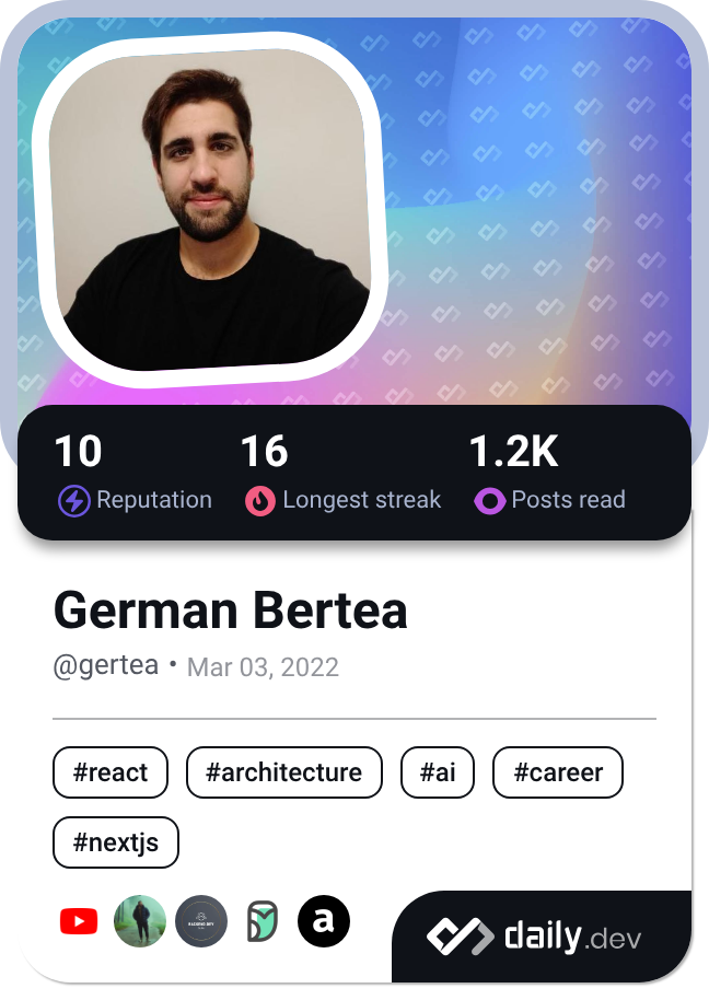 German Bertea's Dev Card