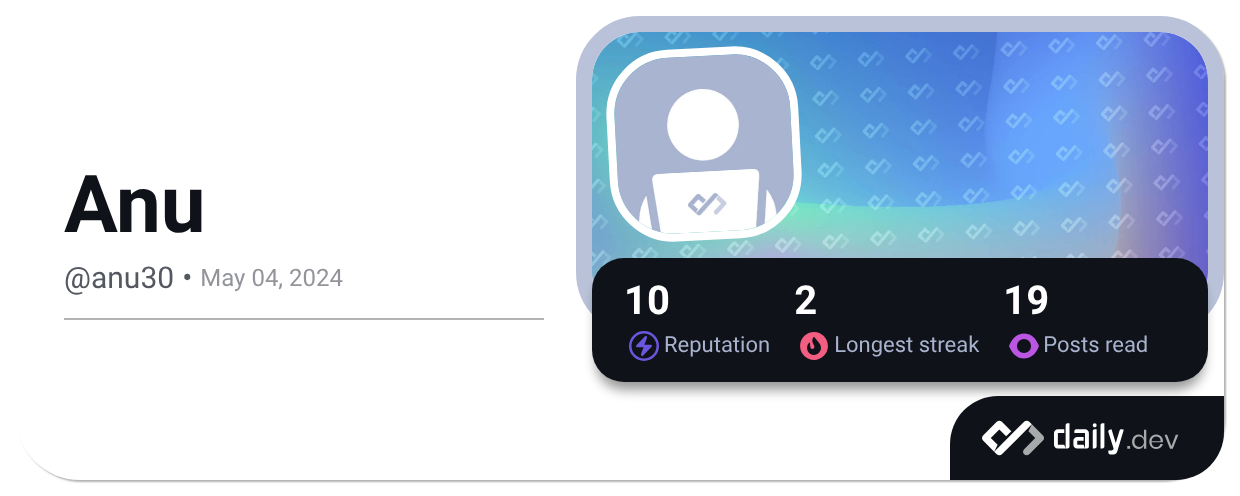 Anu (@anu30) | daily.dev