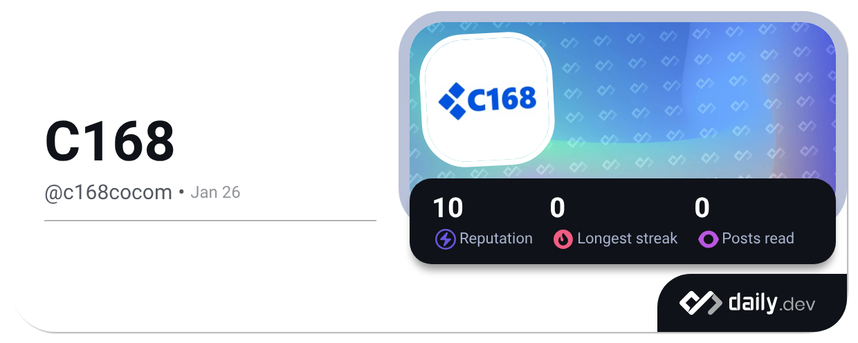 C168 (@c168cocom) | daily.dev