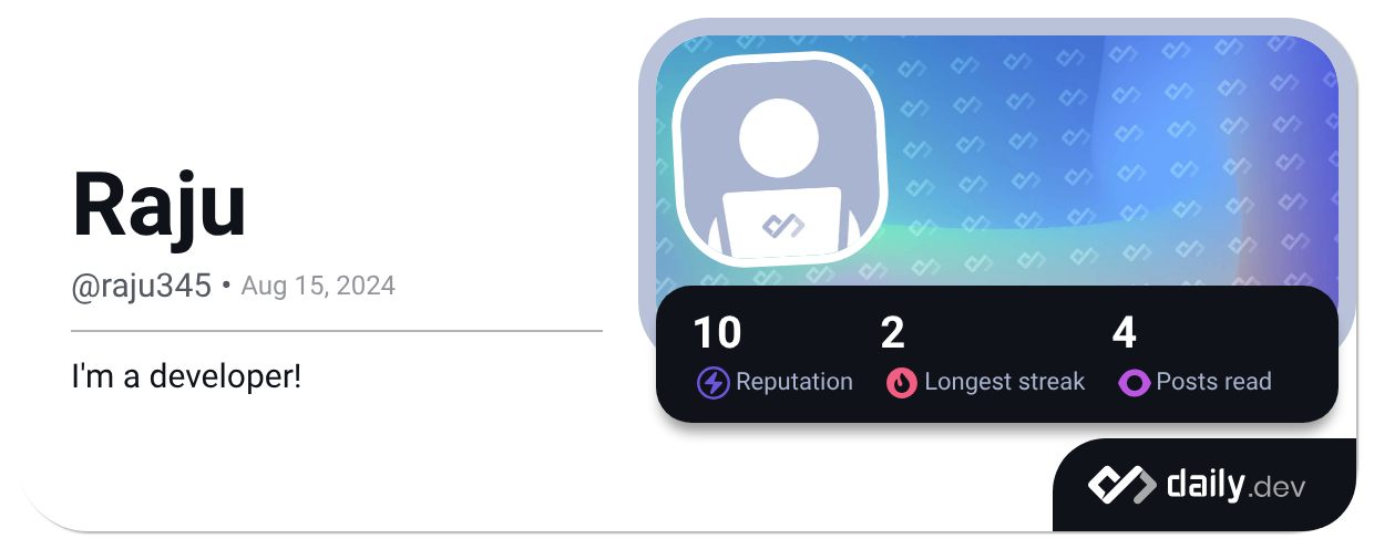 Raju (@raju345) | daily.dev