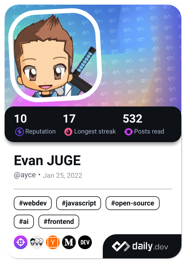 Evan JUGE's Dev Card