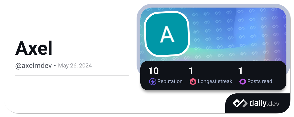 Axel (@axelmdev) | daily.dev