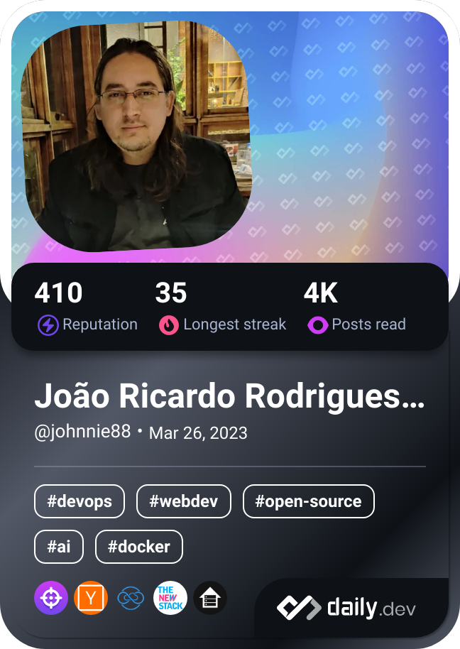 João Ricardo Rodrigues De La Cruz Baptista's Dev Card