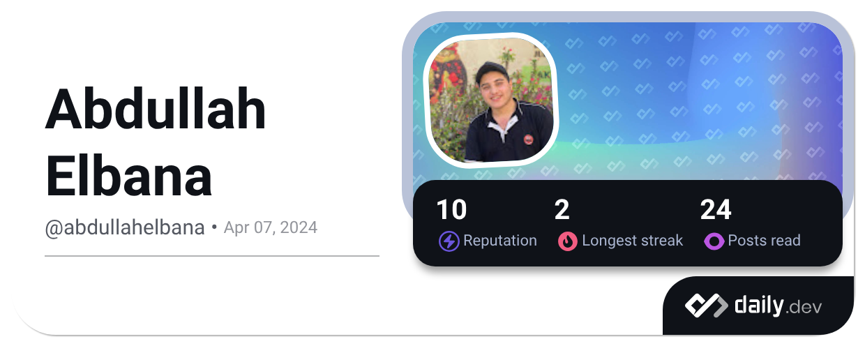 Abdullah Elbana (@abdullahelbana) | daily.dev