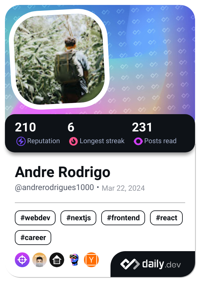 Andre Rodrigo's Dev Card