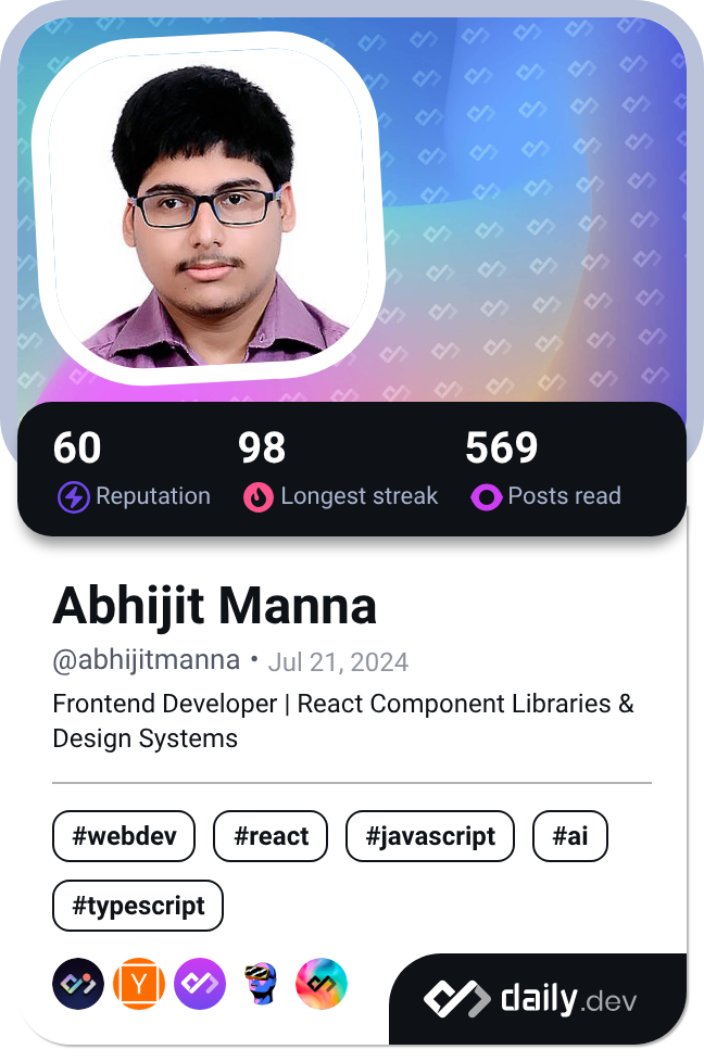 Abhijit Manna's Dev Card