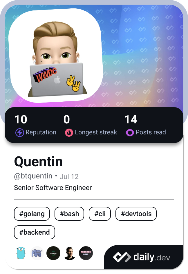 Quentin's Dev Card