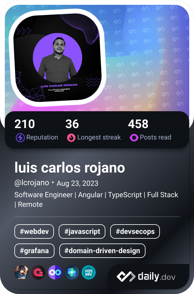 luis carlos rojano's Dev Card