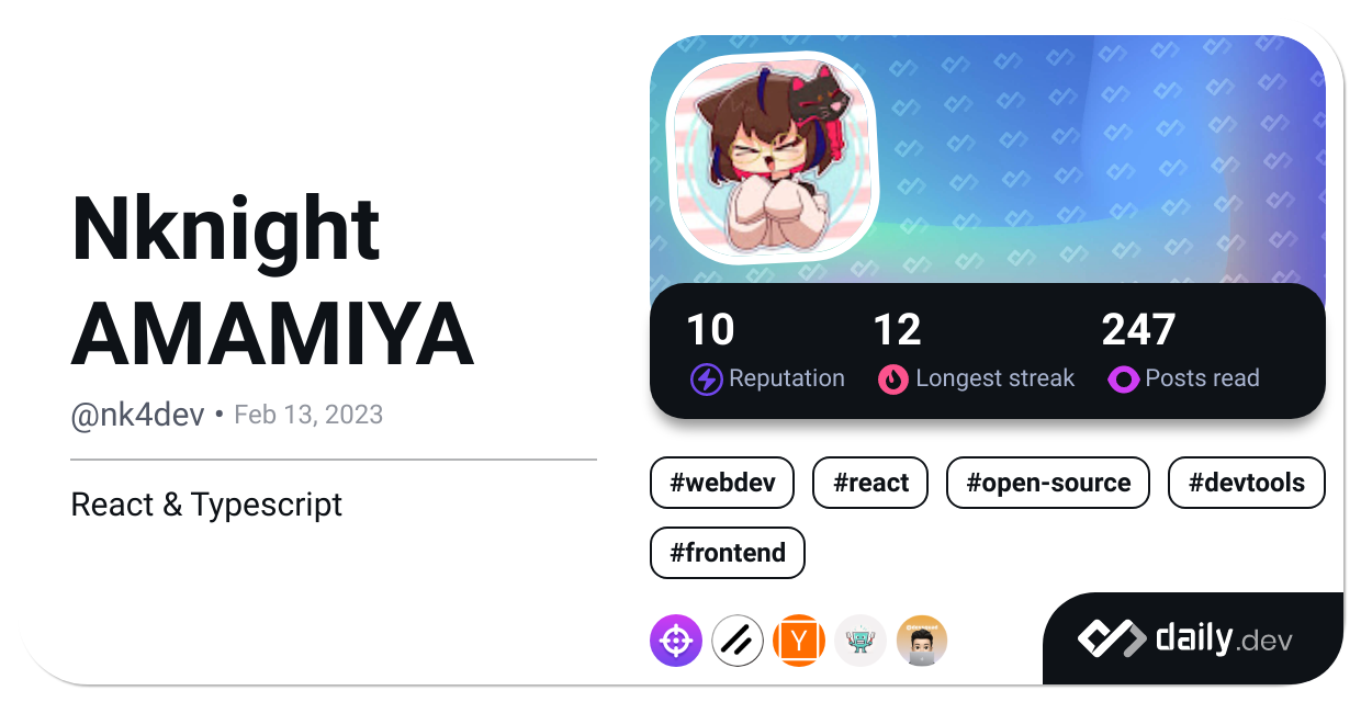 Nknight AMAMIYA's Dev Card