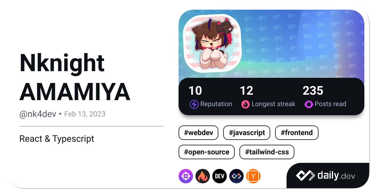 Nknight AMAMIYA's Dev Card