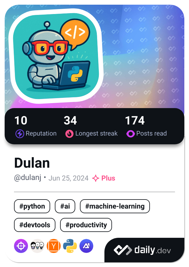 Dulan's Dev Card