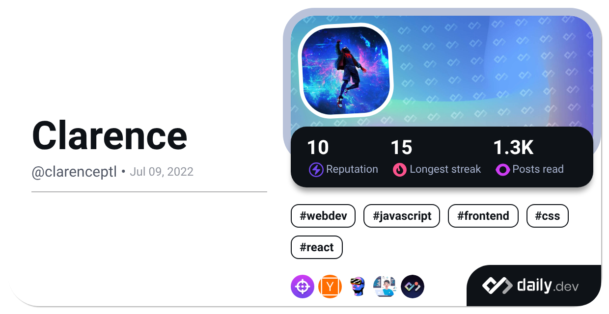 Clarence's Dev Card