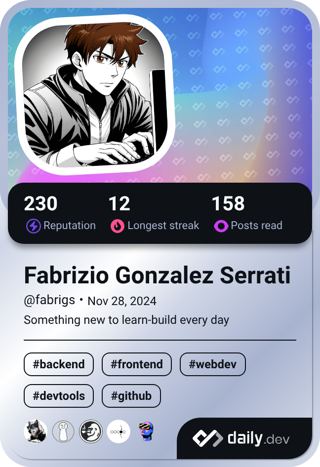 Fabrizio Gonzalez Serrati's Dev Card