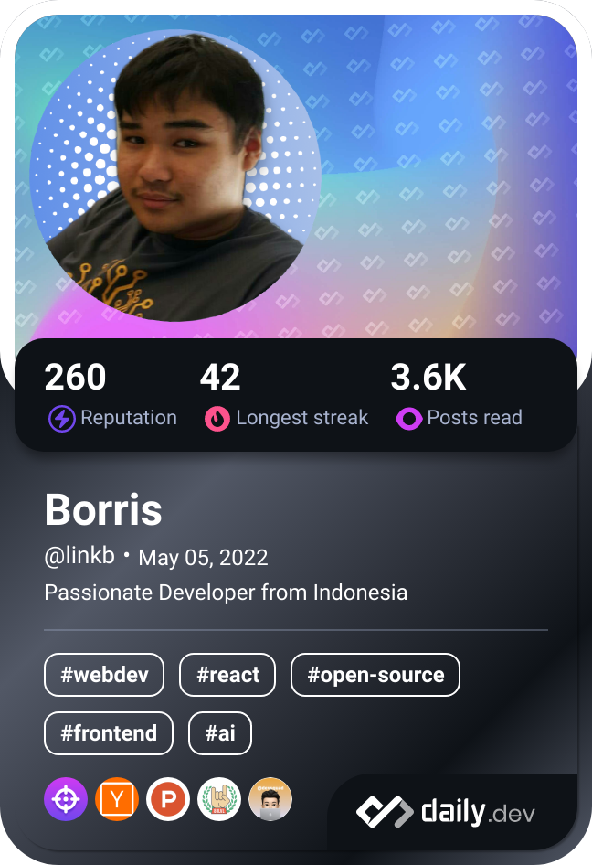 Borris's Dev Card