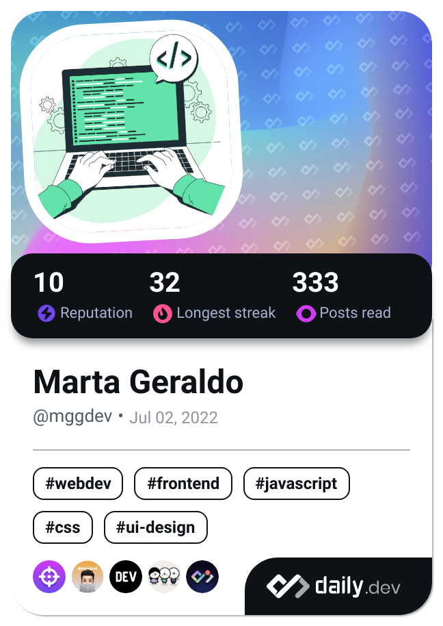 Marta Geraldo's Dev Card