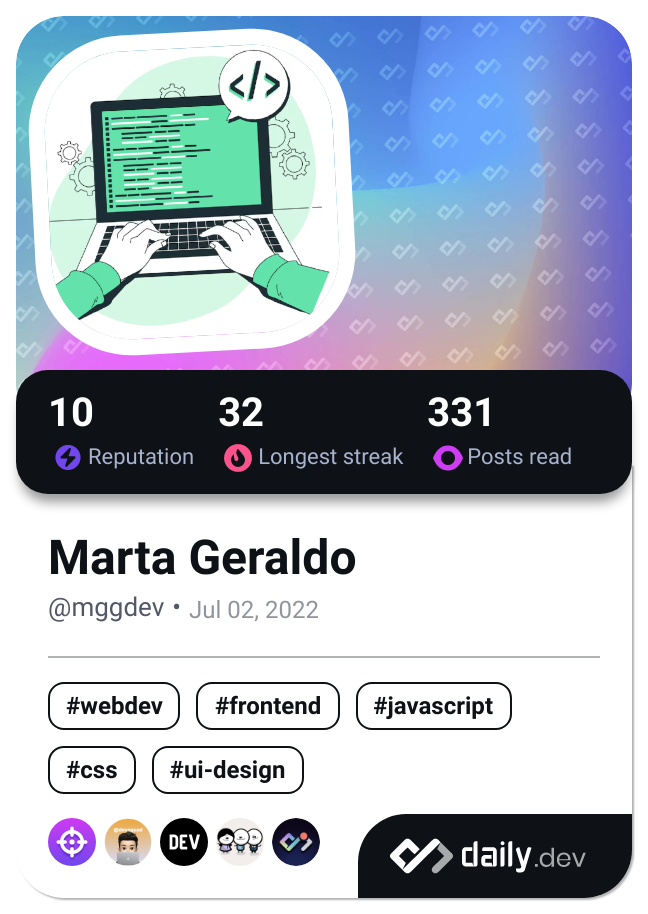 Marta Geraldo's Dev Card