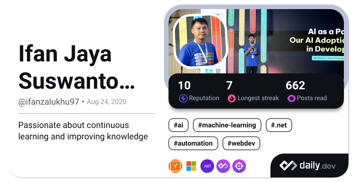 Ifan Jaya Suswanto Zalukhu's Dev Card