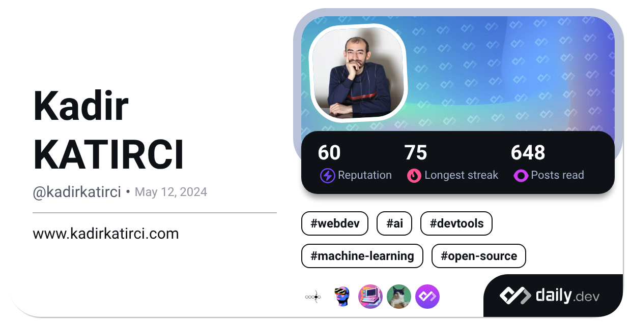 Kadir KATIRCI's Dev Card