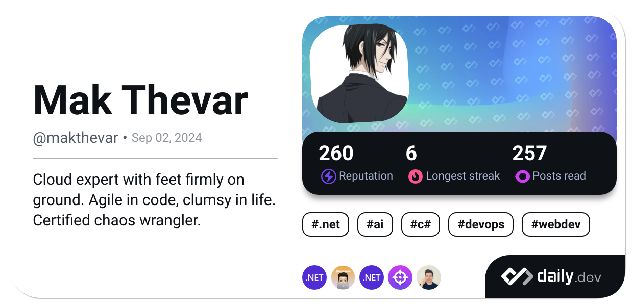 Mak Thevar's Dev Card