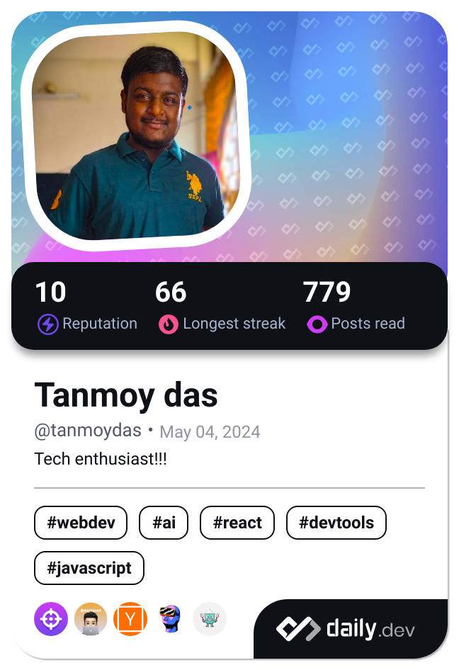 Tanmoy das's Dev Card