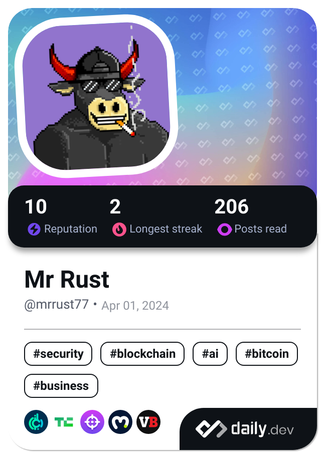 Mr Rust's Dev Card