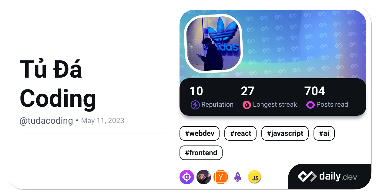 Tα»§ ΔΓ‘ Coding's Dev Card