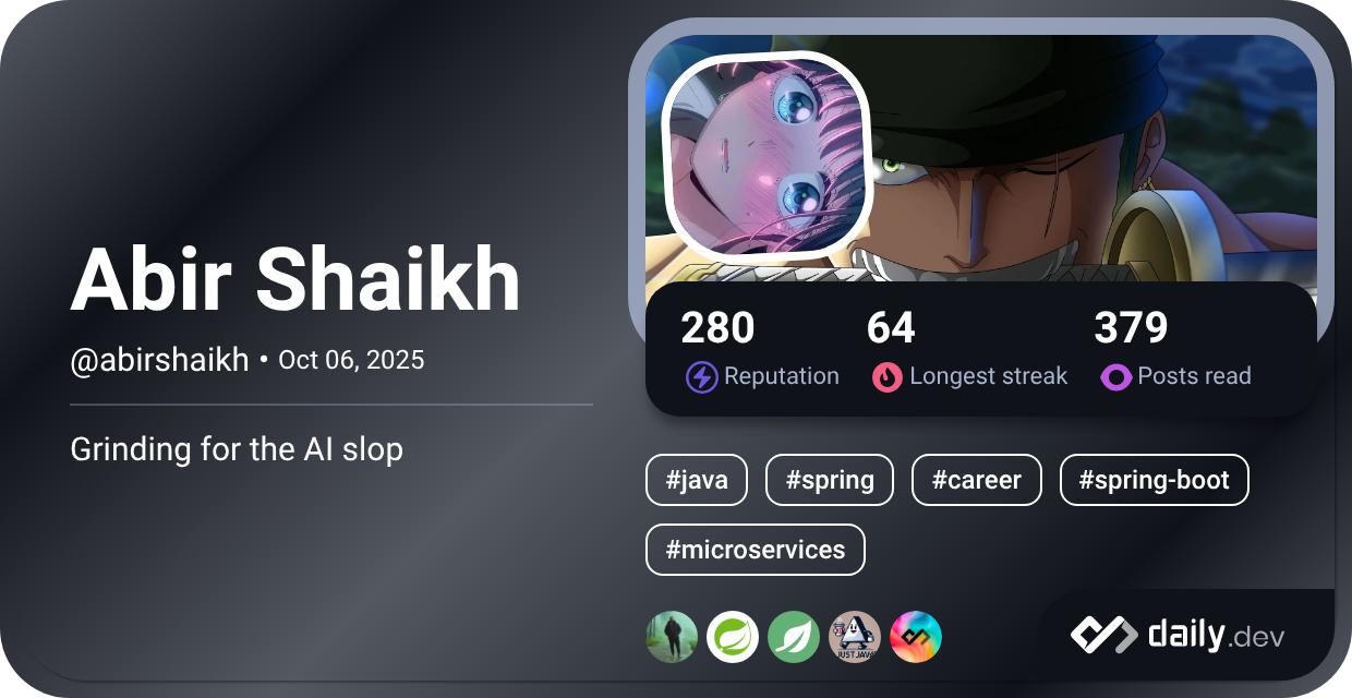 Abir Shaikh's Dev Card