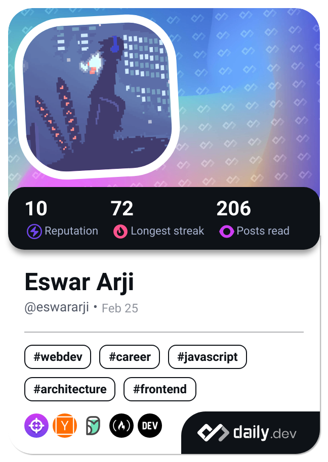 Eswar Arji's Dev Card