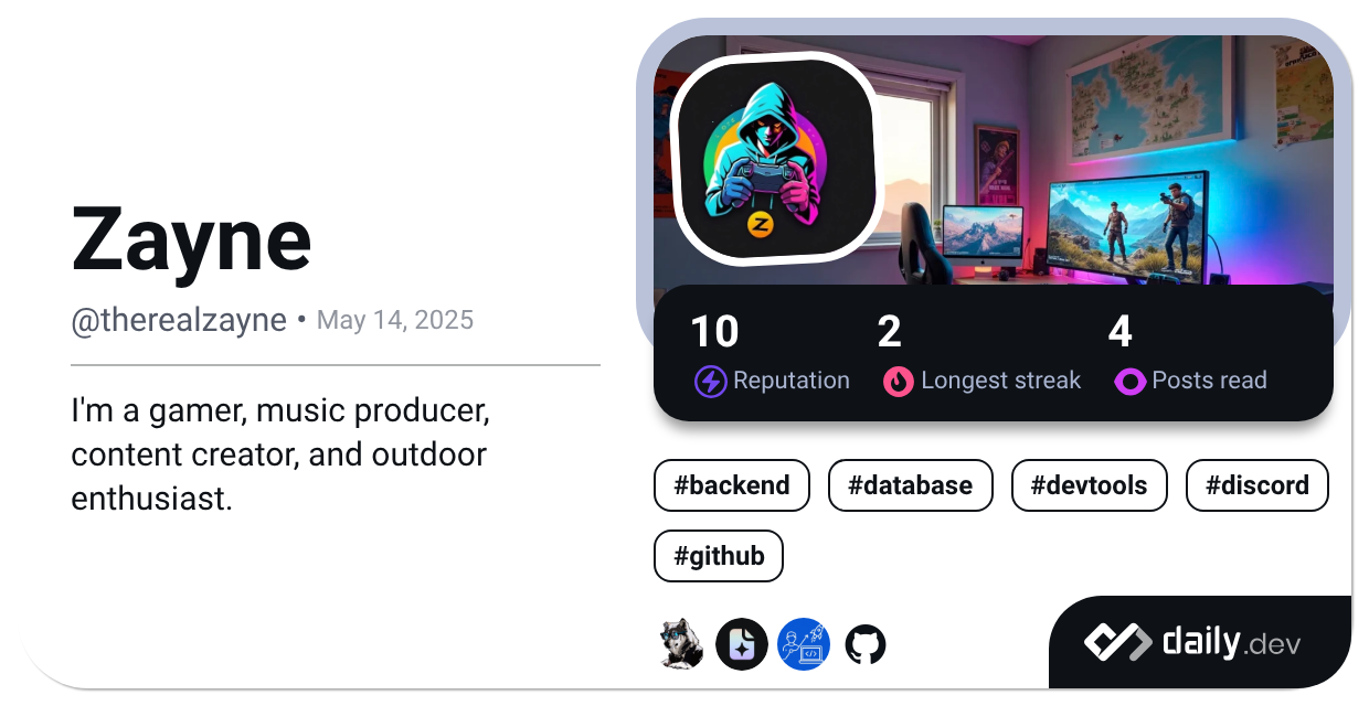 Zayne's Dev Card - Wide