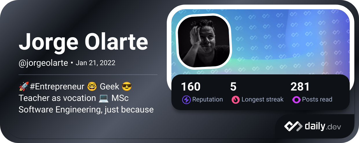 Jorge Olarte's Dev Card